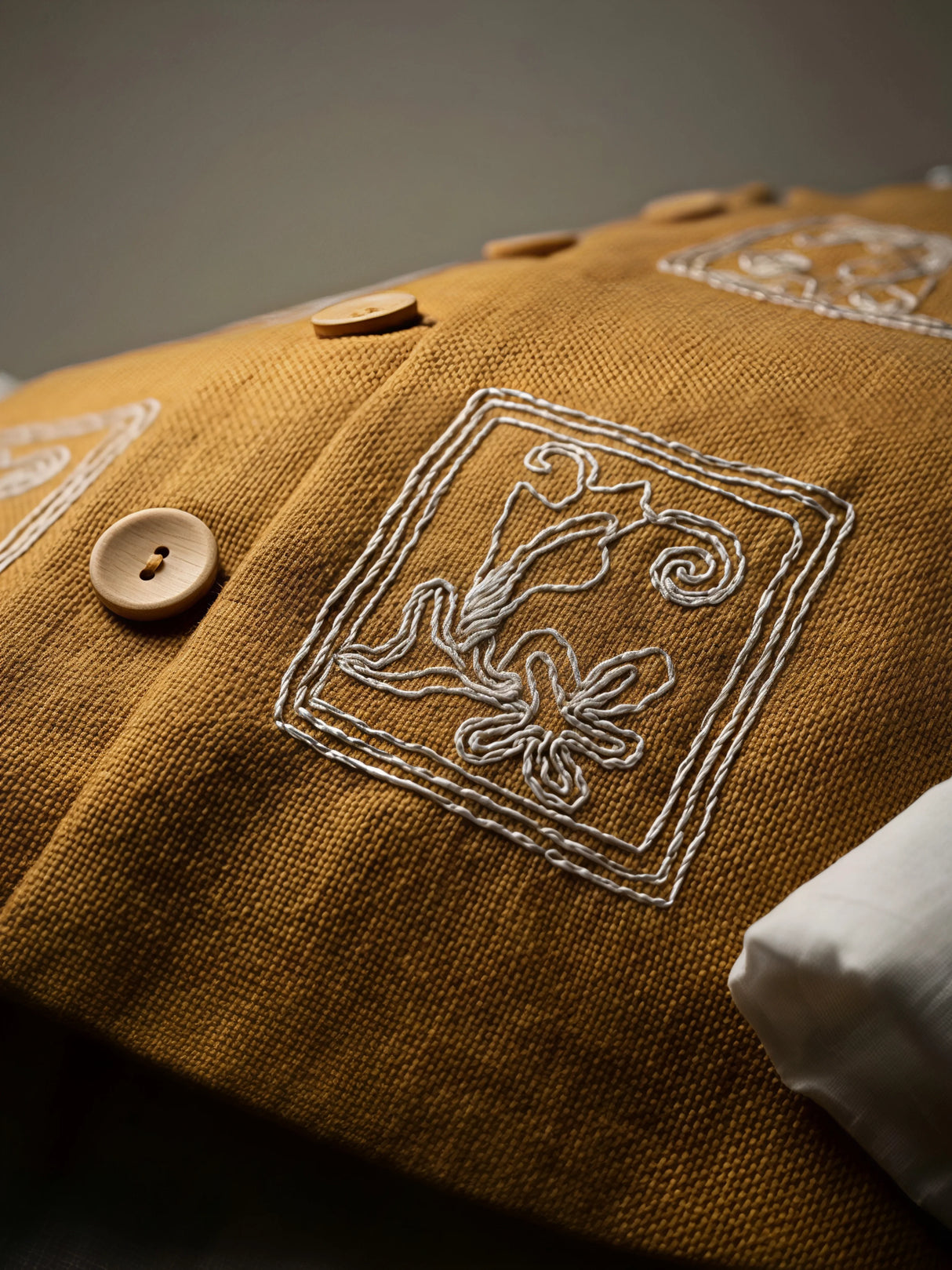 Boys Mustard Yellow Embroidered Waistcoat with Shirt and Trousers Set