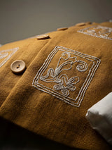 Boys Mustard Yellow Embroidered Waistcoat with Shirt and Trousers Set