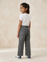 Girls Grey Comfort Fit Elastic Waist Casual Pants.