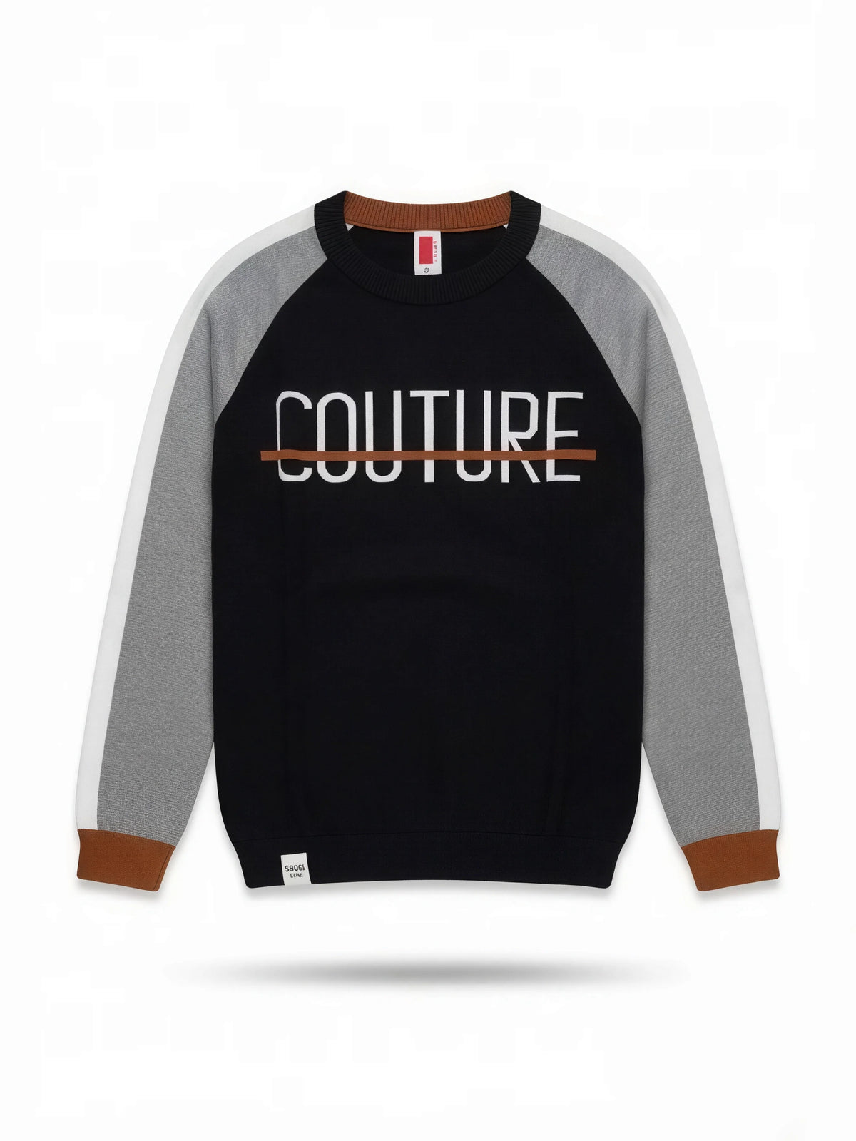 Black Graphic Printed Raglan Long Sleeve T-Shirt