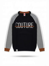 Black Graphic Printed Raglan Long Sleeve T-Shirt