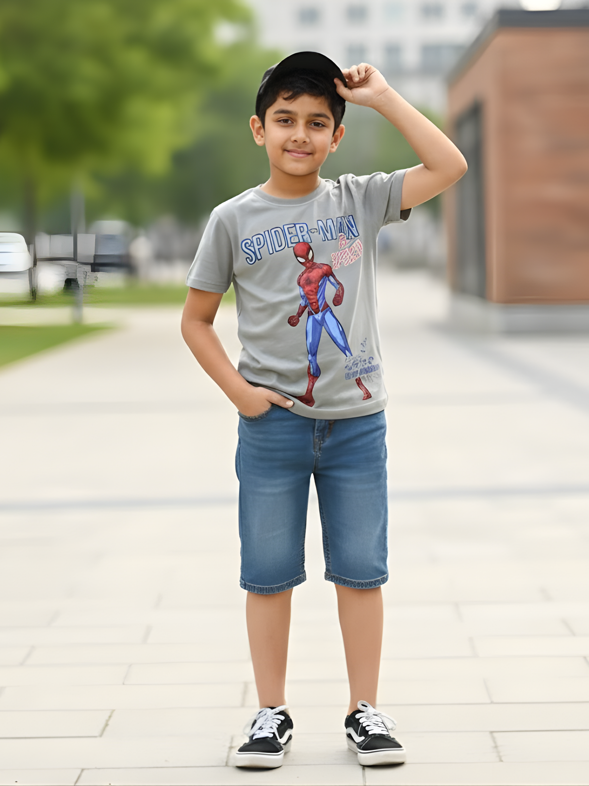 Boys' "Spider-Man" Graphic Tee - Grey