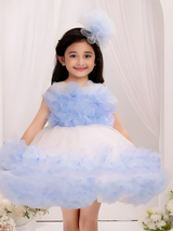 Girls Party Heavy Western Gown With Work - Blue