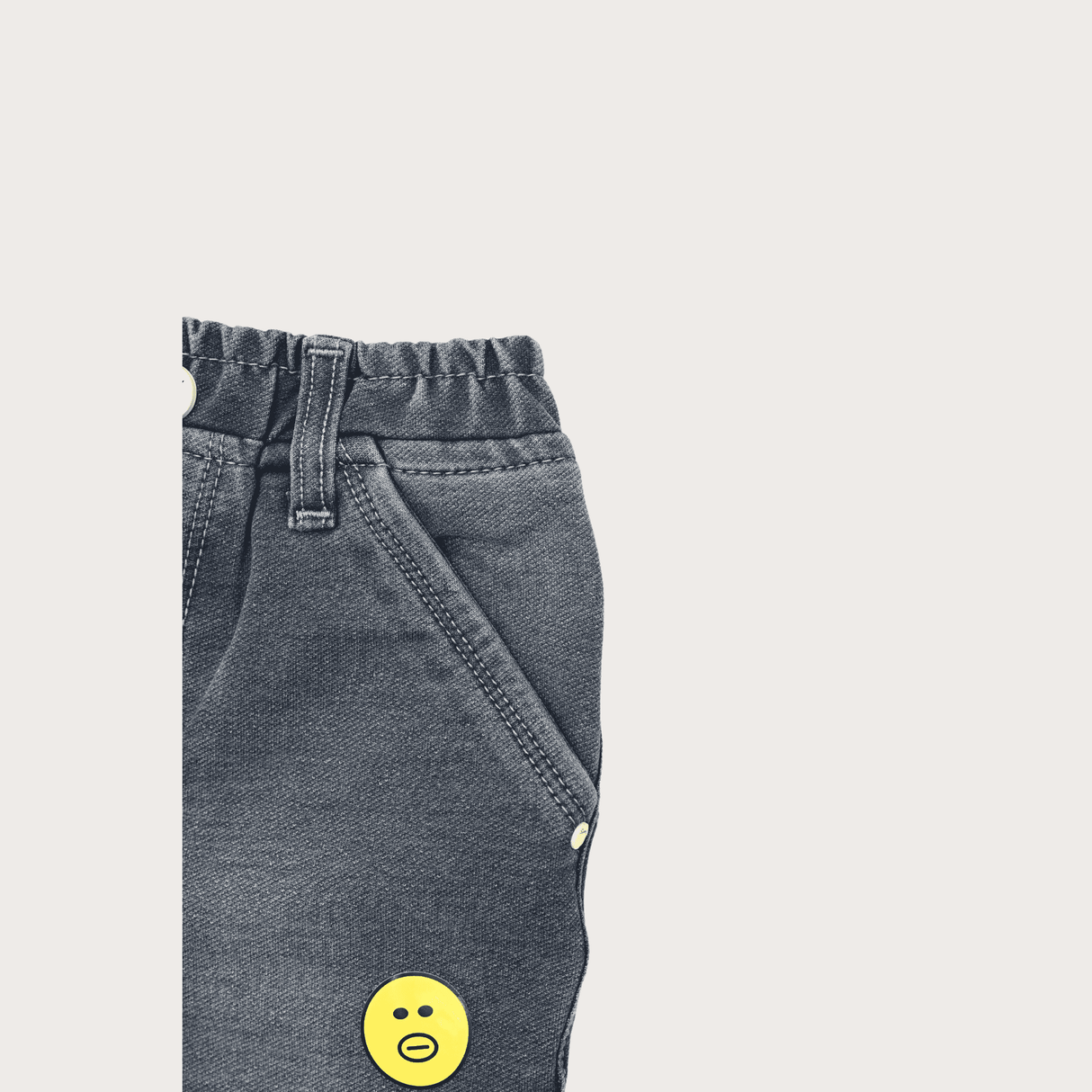 Boys Casual Plain Jeans Shorts Full Elastic - Blue