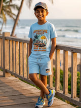 Boys' Adventure Awaits Graphic Co-ord Set in Light Blue
