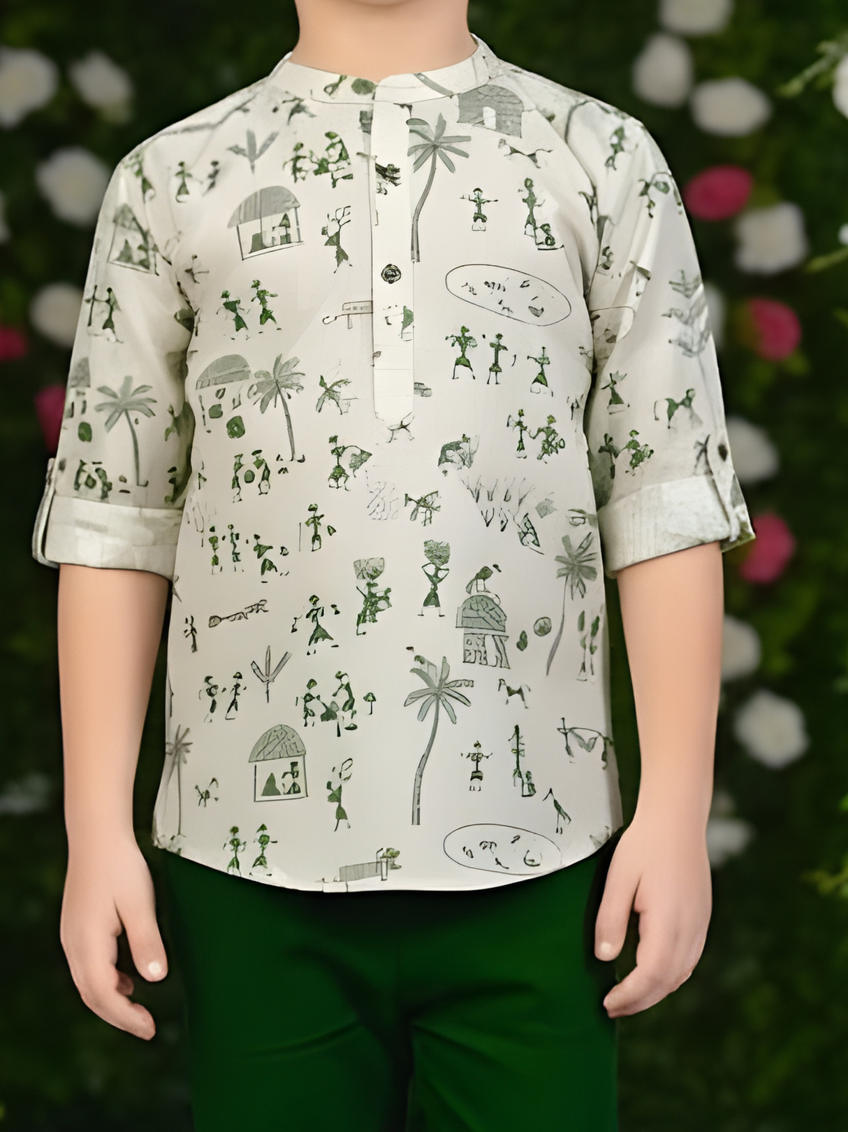 Boys Printed Cotton Kurta Set – Stylish Ethnic Wear