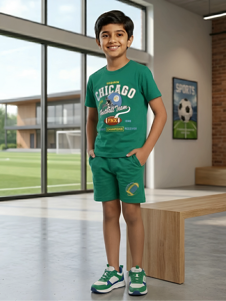 Boys' Emerald Green Chicago Football Graphic Co-ord Set