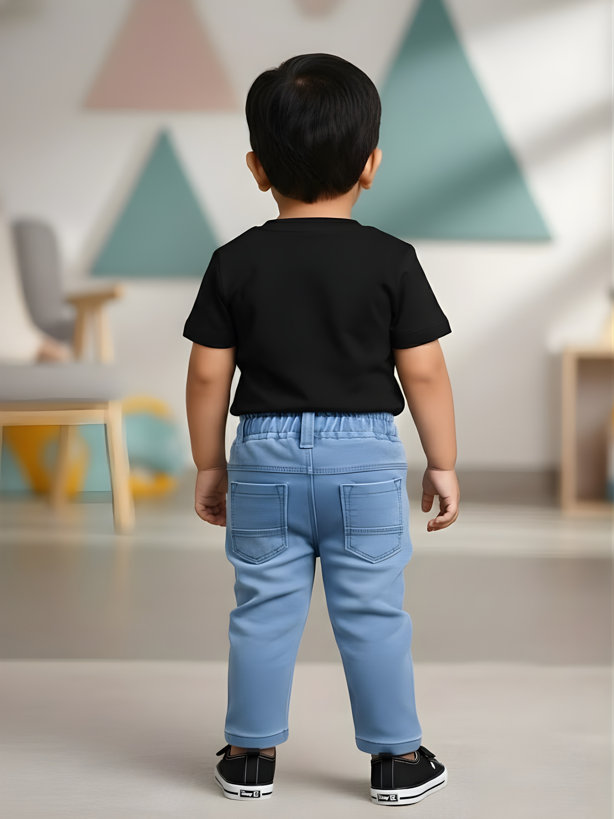Boys' Light Blue Comfort Fit Elasticated Waist Jeans