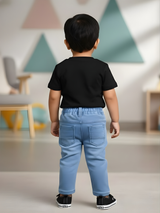 Boys' Light Blue Comfort Fit Elasticated Waist Jeans