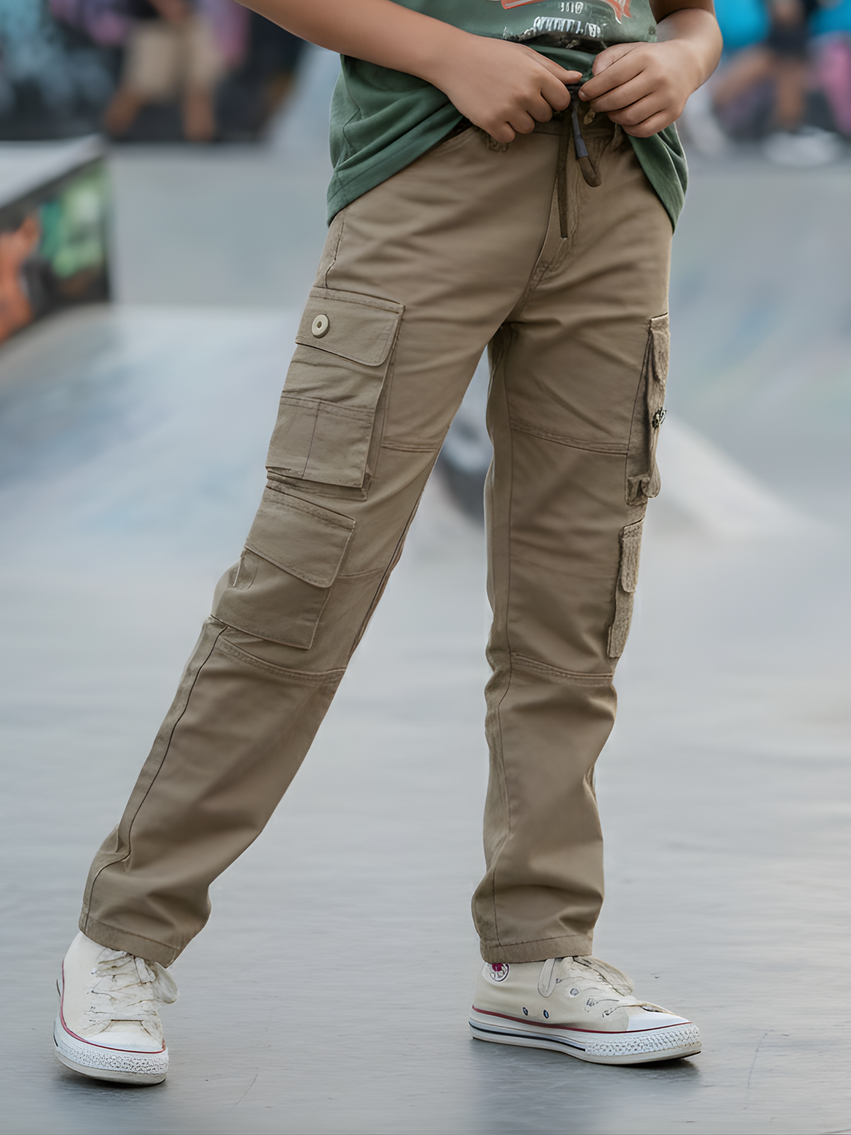 Boys' Premium Grey Cargo Trackpants - Multi-Pocket Comfort Fit
