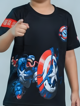 Boys' Black Captain America & Venom Graphic T-Shirt