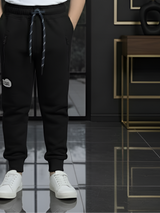 Boys' Black Multi-Pocket Tactical Utility Track Pants