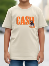 Boys' Cream "Only Cash" Streetwear Graphic T-Shirt