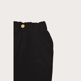 Girls Leisure Plain Rib Waist Track Pant With Rib  - Navy Blue