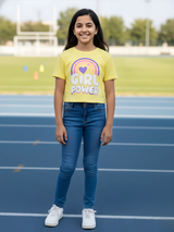 Girls "Girl Power" Graphic Crop Top