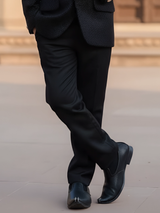 Boys' Midnight Black Embroidered Jodhpuri Coat Suit Set