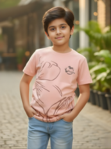 Pink Humble Printed Kids T-Shirt – Comfortable Cotton Tee for Boys