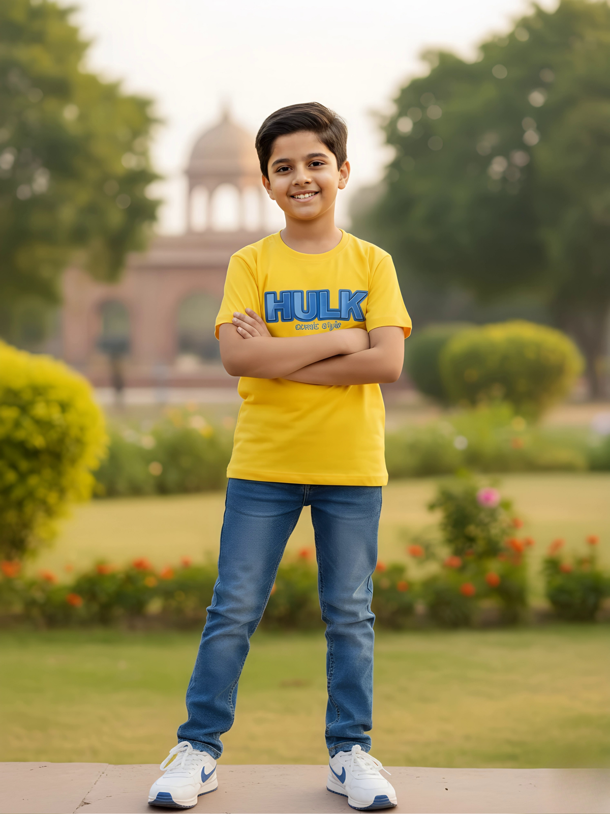 Boys' "HULK" Comic Style Graphic T-Shirt - Vibrant Yellow