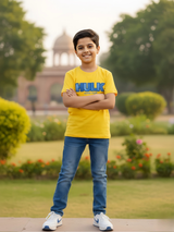 Boys' "HULK" Comic Style Graphic T-Shirt - Vibrant Yellow