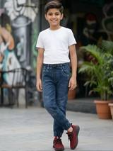 Boys' Comfort Stretch Denim Joggers - Navy Blue