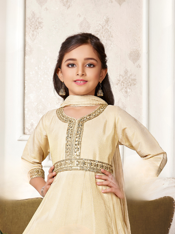 Girls Traditional Full Sleeves Chuddidar Sets - Rani