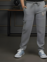 Boys' Heather Grey Graphic Active Track Pants