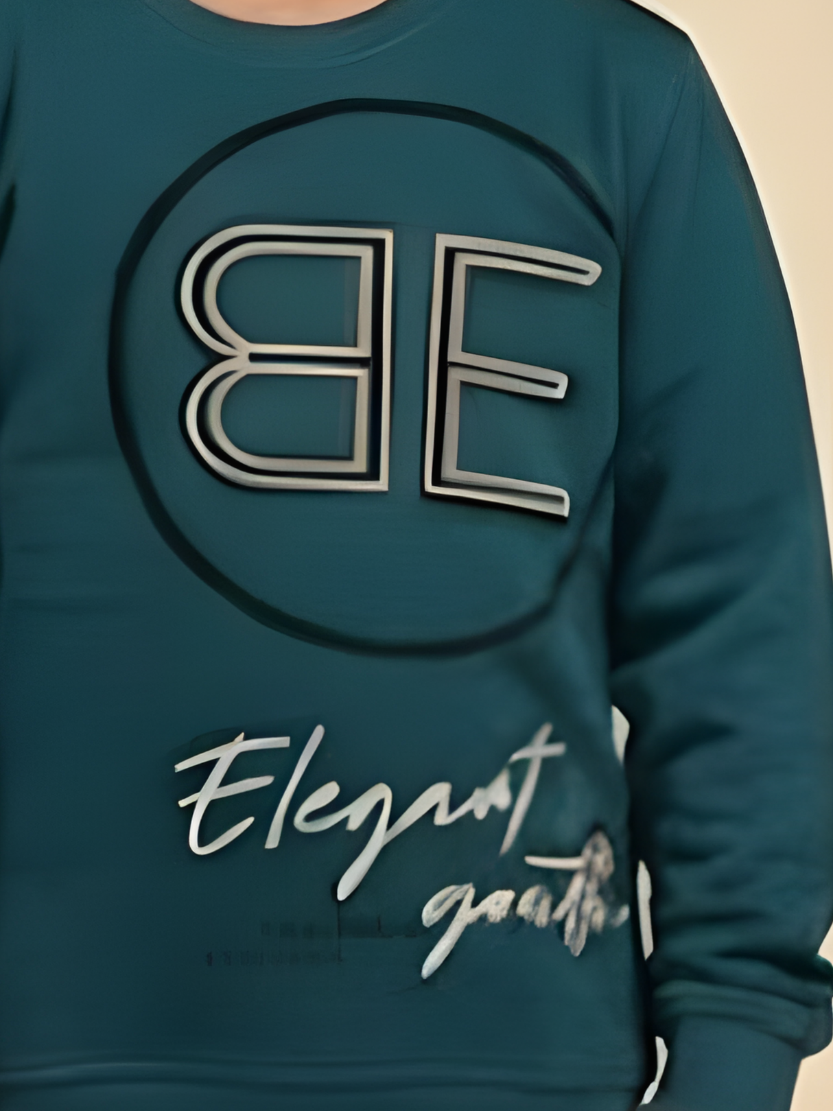 Boys Teal Green "Elegant Youth" Graphic Sweatshirt