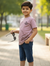 Kids' Subtle Floral Graphic Purple T-Shirt