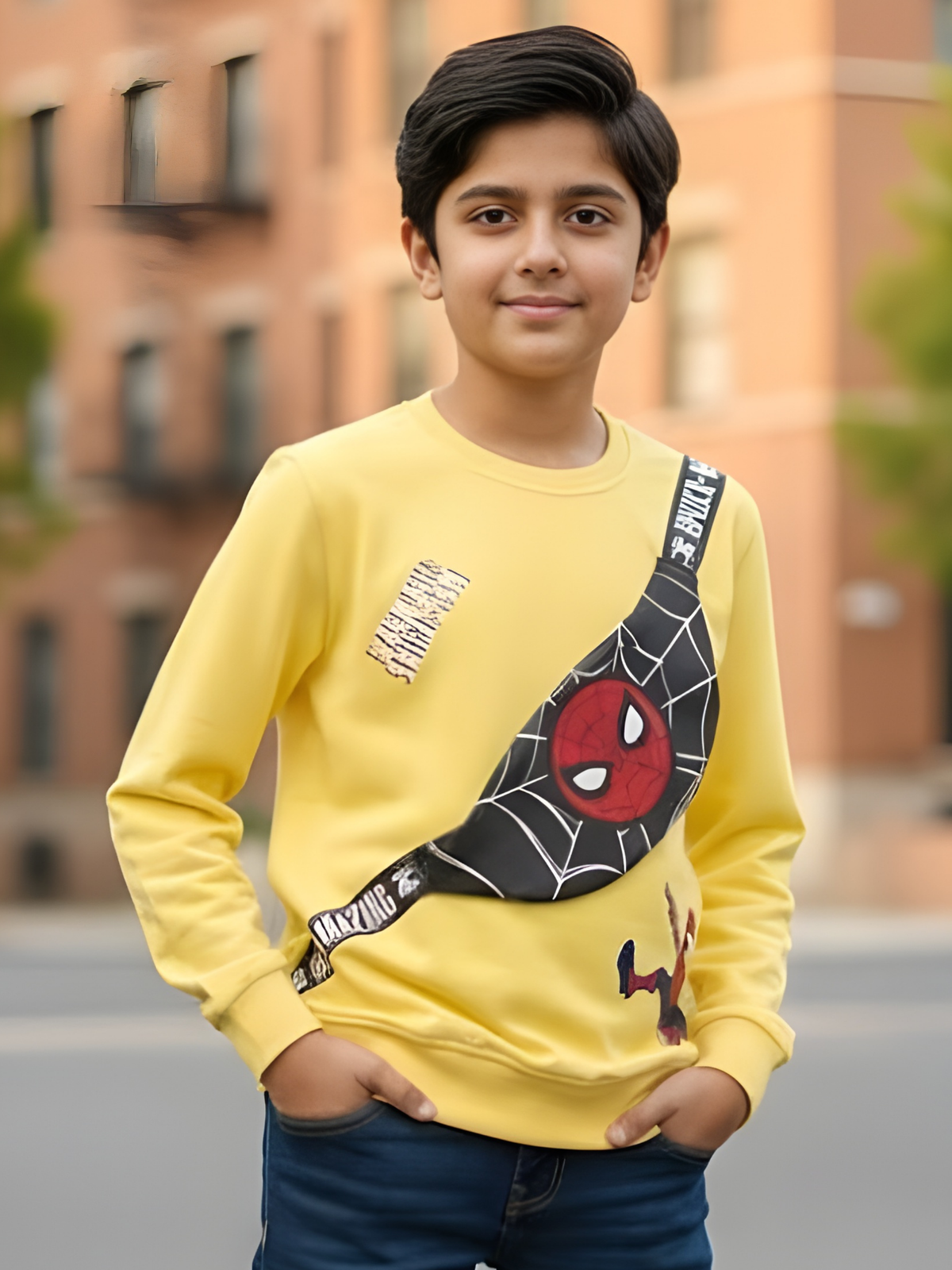 Boys' Spiderman "The Amazing" Graphic Sweatshirt - Yellow