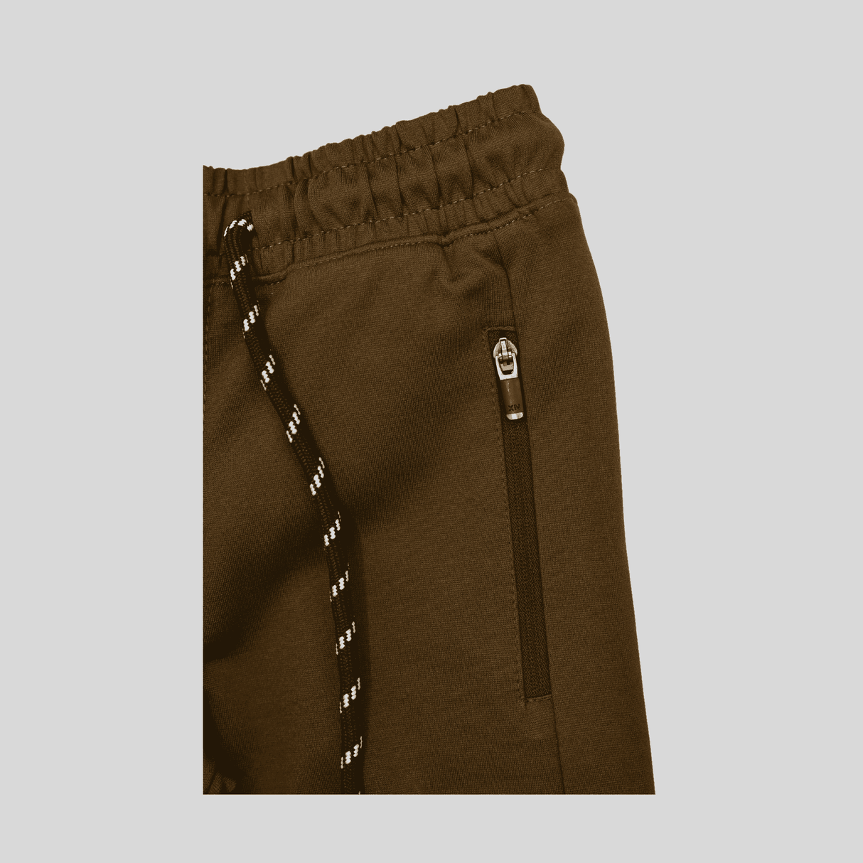 Boys Leisure Plain Elastic Waist Track Pant With Rib - Olive Green