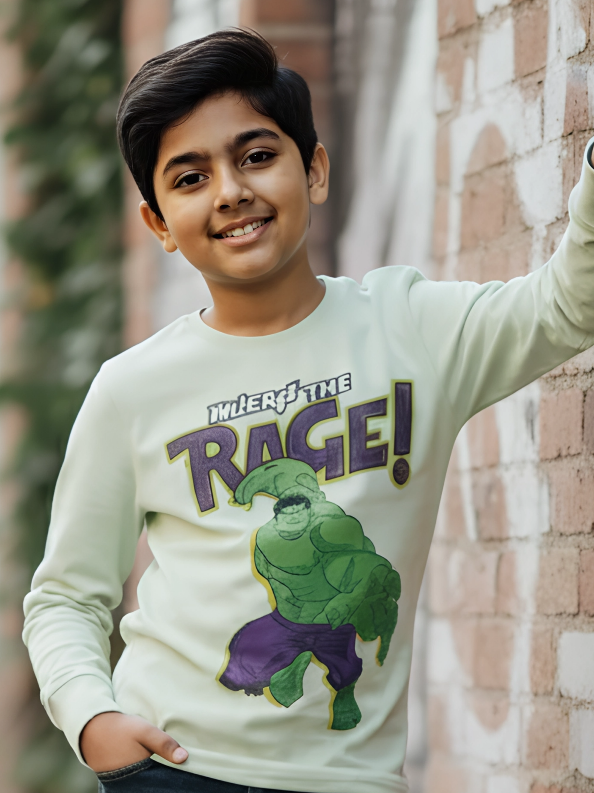 Kids' 'TOKEN!' Statement Graphic T-Shirt - Washed Green.