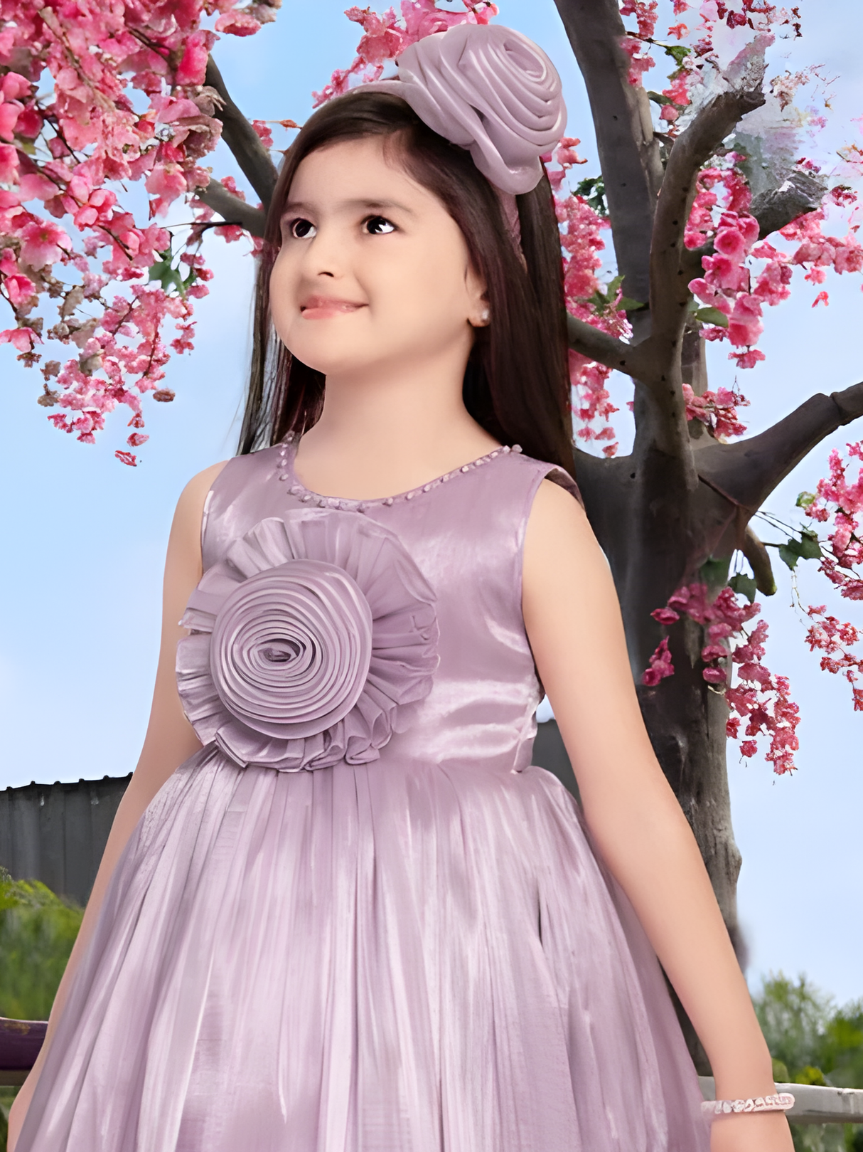 Girls Party Regular Party Frock with work - Purple