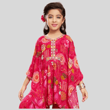 Girls Traditional 3/4th Sleeves Ghagara Set - Rani