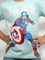 Boys' Mint Green Captain America Sequin Graphic T-Shirt