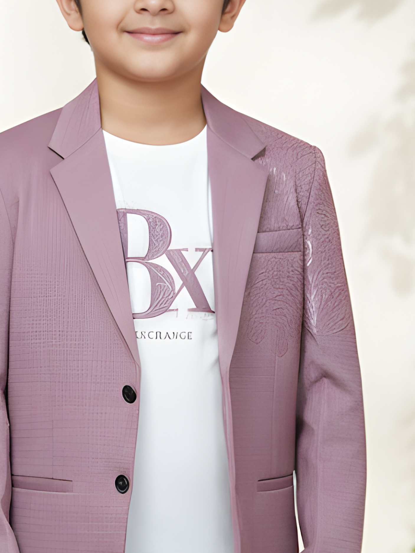 Boys' Mauve/Dusty Rose Modern Blazer with Graphic Tee Set