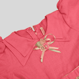 Girls Casual Printed Cotton Frocks - Pink