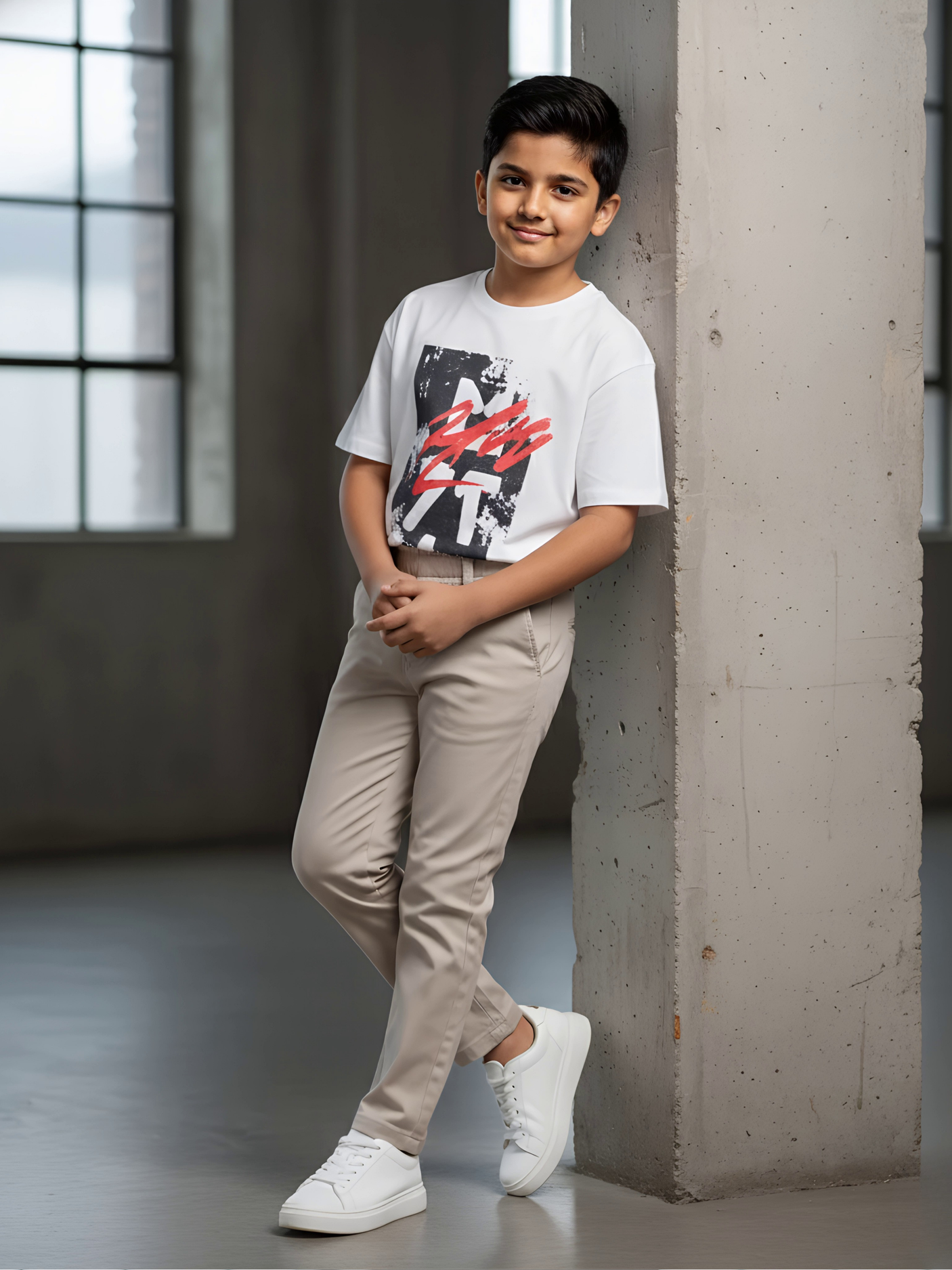 Boys' Essential Slim Fit Cotton Trousers