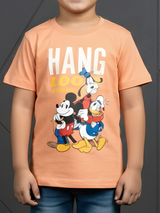 Boys' Peach Cartoon Friends Graphic T-Shirt