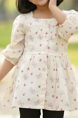 Girls' Butterfly Print Smock Dress