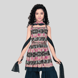 Girls Traditional Sleeves Less Plazo Set - Green