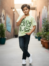 Boys' Lime Green "Abstract Art" Graphic T-Shirt
