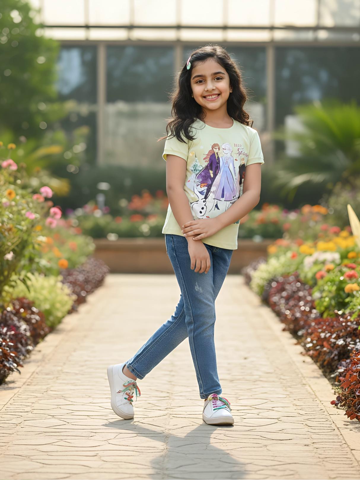 Frozen Theme Character Print Cotton Top