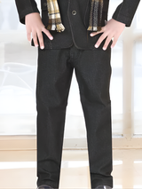 Boys' Dark Wash Denim Suit Set with Contrast Scarf and T-Shirt