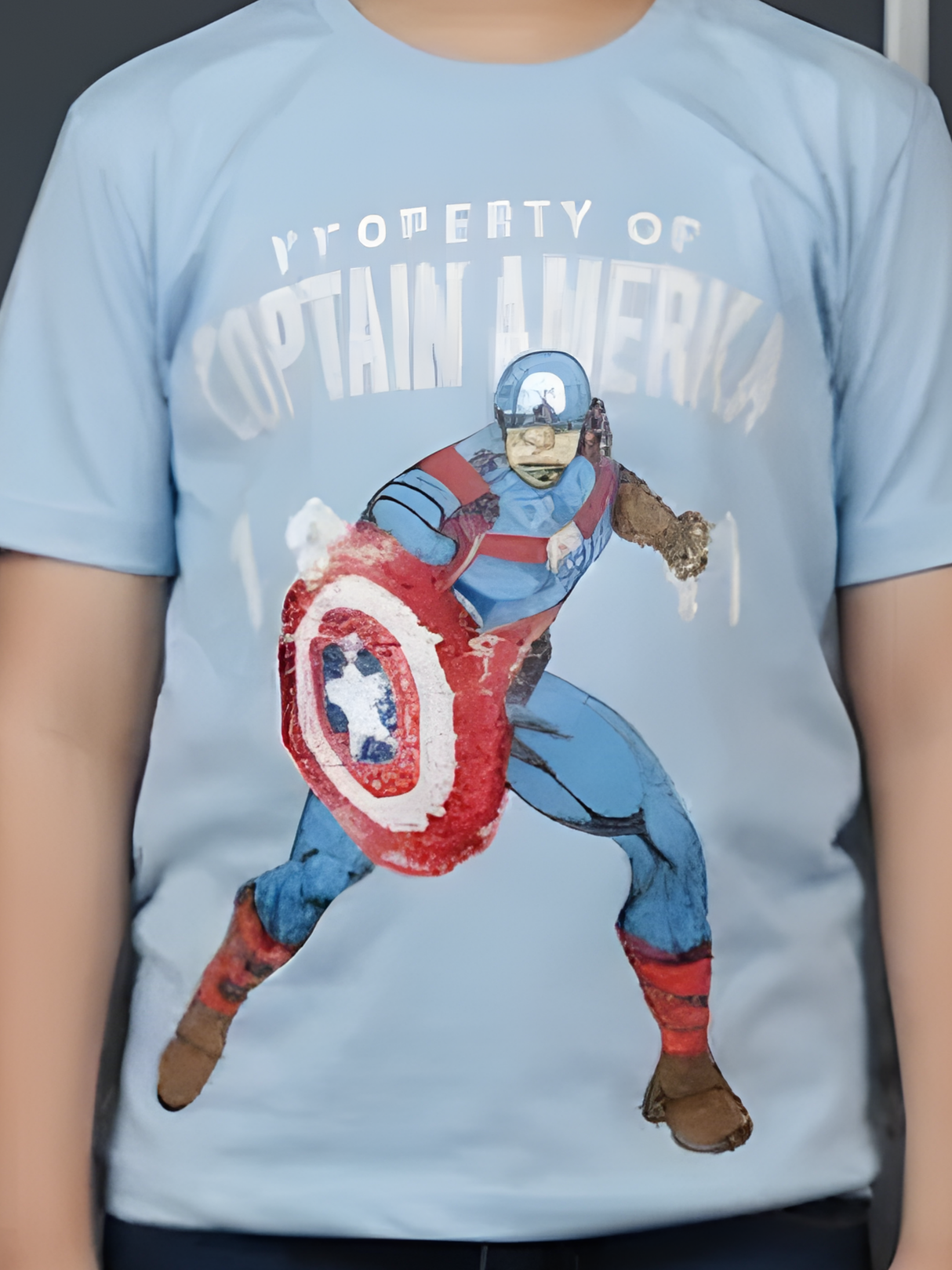Boys' Sky Blue Captain America Graphic T-Shirt