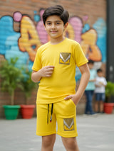 Boys' Sunshine Yellow Graphic Tee & Shorts Active Set