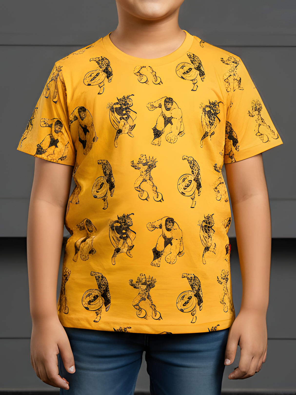 Boys' Gold Marvel Avengers All-Over Action Print T-Shirt