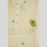 Boys Traditional With Work Dhoti Kurta Set - White