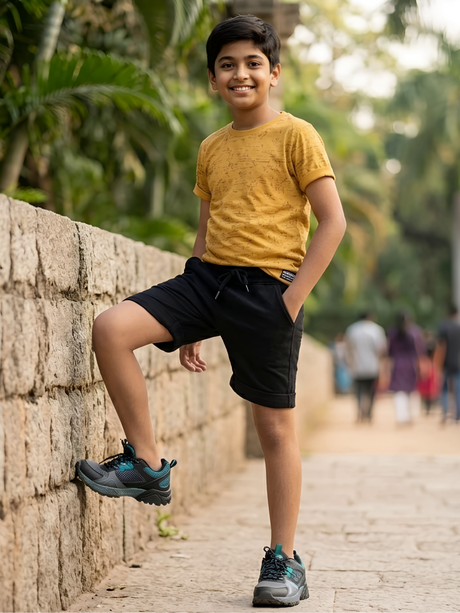 Boys' Urban Comfort Drawstring Shorts - Classic Black