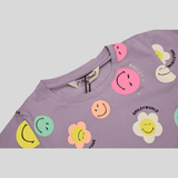 Girls Leisure Half Sleeves Printed Regular Top - Purple