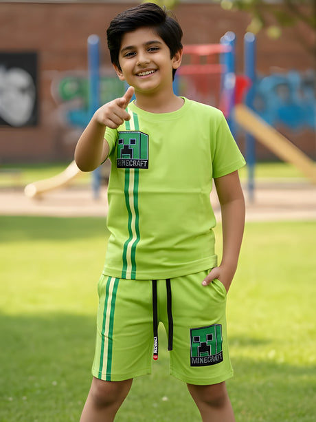 Boys’ Neon Green Minecraft Co-ord Set